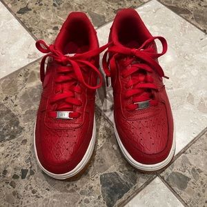Like new red python airforce 1 sneakers